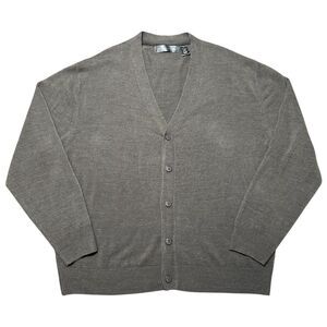 Oscar de la Renta Mens Soft Classic Gray Button Up Long Sleeve Cardigan, XXL